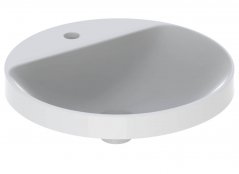 Geberit VeriForm 480mm Round 1 Tap Hole Countertop Basin - With Overflow