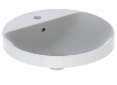 Geberit VariForm 480mm Round 1 Tap Hole Countertop Basin - With Overflow