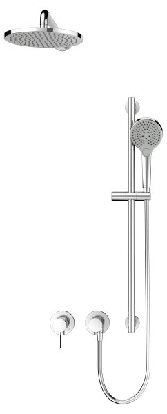 Keuco IXMO Shower Set 5 with Round Slide Rail Kit, Head & Handset - Chrome