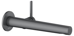 Keuco Edition 400 Single Lever Mixer Wall Mounted Extension 243mm - Brushed Black / Chrome