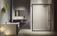 Novellini Kuadra H Printed Glass 600mm Wetroom Shower Panel