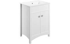 Purity Collection Lucio 610mm Floor Standing Basin Unit (exc. Basin) - Satin White Ash