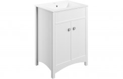 Purity Collection Lucio 610mm Floor Standing Basin Unit & Basin - Satin White Ash