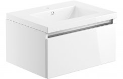 Purity Collection Carina 615mm 1 Drawer Wall Hung Basin Unit Inc. Basin - White Gloss