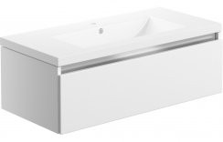 Purity Collection Carina 815mm 1 Drawer Wall Hung Basin Unit Inc. Basin - White Gloss