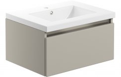 Purity Collection Carina 615mm 1 Drawer Wall Hung Basin Unit Inc. Basin - Latte