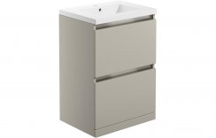 Purity Collection Carina 615mm 2 Drawer Floor Standing Basin Unit Inc. Basin - Latte