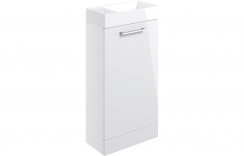 Purity Collection Volti 410mm Floor Standing 1 Door Basin Unit & Basin - White Gloss