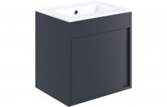 Purity Collection Elementi 510mm Wall Hung Unit Inc. Basin - Matt Indigo Blue