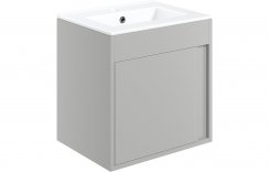 Purity Collection Elementi 510mm Wall Hung Unit Inc. Basin - Matt Light Grey