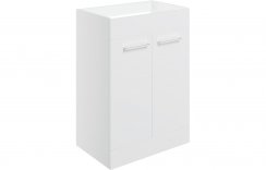 Purity Collection Volti 590mm Floor Standing 2 Door Basin Unit (No Top) - White Gloss