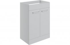 Purity Collection Volti 590mm Floor Standing 2 Door Basin Unit (No Top) - Grey Gloss