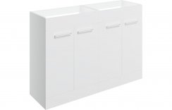 Purity Collection Volti 1180mm Floor Standing 2 Door Basin Unit Run (No Top) - White Gloss