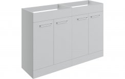 Purity Collection Volti 1180mm Floor Standing 2 Door Basin Unit Run (No Top) - Grey Gloss