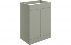 Purity Collection Statura 590mm Floor Standing 2 Door Basin Unit (No Top) - Matt Olive Green