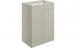 Purity Collection Statura 590mm Floor Standing 2 Door Basin Unit (No Top) - Matt Latte