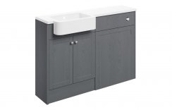 Purity Collection Belinda 1242mm Basin & Toilet Unit Pack (RH) - Grey Ash