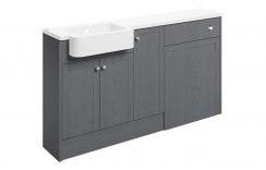 Purity Collection Belinda 1542mm Basin Toilet & 1 Door Unit Pack (RH) - Grey Ash