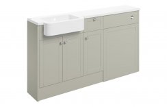 Purity Collection Belinda 1542mm Basin Toilet & 1 Drawer 1 Door Unit Pack (RH) - Matt Latte