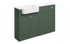 Purity Collection Belinda 1242mm Basin & Toilet Unit Pack (LH) - Matt Sage Green