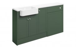 Purity Collection Belinda 1542mm Basin Toilet & 1 Door Unit Pack (RH) - Matt Sage Green