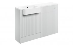 Purity Collection Textura 1242mm Basin & Toilet Unit Pack (RH) - Matt White