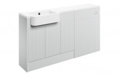 Purity Collection Textura 1542mm Basin Toilet & 1 Door Unit Pack (RH) - Matt White