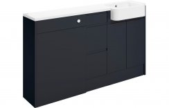 Purity Collection Valento 1542mm Basin Toilet & 3 Drawer Unit Pack (RH) - Matt Indigo Blue