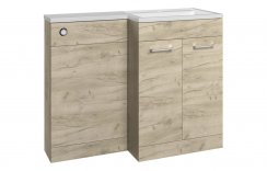 Purity Collection Verona 1100mm Floor Standing L-Shape Pack & Basin (RH) - Oak