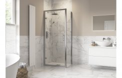 Purity Collection Icona 900mm Hinged Door Side Panel - Chrome