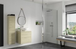 Purity Collection Icona 760mm Wetroom Panel & Floor-to-Ceiling Pole - Chrome