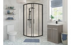 Purity Collection Classica 900mm 2 Door Quadrant - Black