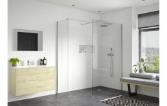 Purity Collection Icona 900mm Wetroom Side Panel & Arm - Chrome