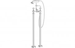 Purity Collection Terni Floor Standing Bath/Shower Mixer & Shower Kit - Chrome