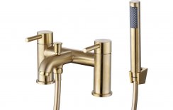 Purity Collection Padua Bath/Shower Mixer & Bracket - Brushed Brass