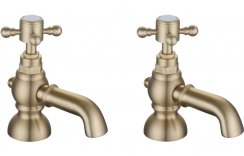 Purity Collection Terni Bath Pillar Taps - Brushed Brass