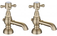 Purity Collection Terni Basin Pillar Taps - Brushed Brass