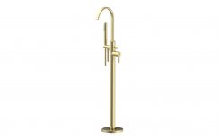 Purity Collection Etna Floor Standing Bath/Shower Mixer - Brushed Brass