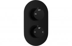 Purity Collection Single Outlet Twin Shower Valve - Matt Black
