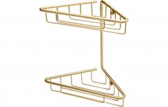 Purity Collection Elise 2-Tier Corner Shower Caddy - Brushed Brass