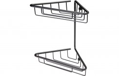 Purity Collection Elise 2-Tier Corner Shower Caddy - Black