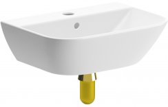 Purity Collection Forestglow 450x320mm 1 Tap Hole Cloakroom Basin & Brushed Brass Bottle Trap