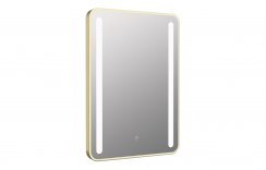 Purity Collection Edge 500x700mm Rounded Front-Lit LED Mirror - Brushed Brass