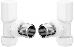Purity Collection Patterned White Radiator Valves - Angled