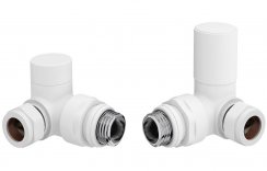 Purity Collection Patterned White Radiator Valves - Corner
