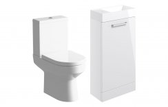 Purity Collection Volti 410mm Floor Standing Basin Unit & C/C Toilet Pack - White Gloss