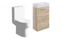 Purity Collection Volti 410mm Wall Hung Basin Unit & C/C Toilet Pack - Oak