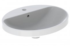 Geberit VariForm 600mm Oval 1 Tap Hole Countertop Basin - With Overflow