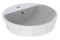 Geberit VariForm 500mm Round Semi-Recessed 1 Tap Hole Basin - With Overflow