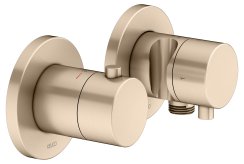 Keuco Edition 400 Thermostatic Mixer Set 2-Way With Wall Outlet for Shower Hose & Holder - Brushed Bronze